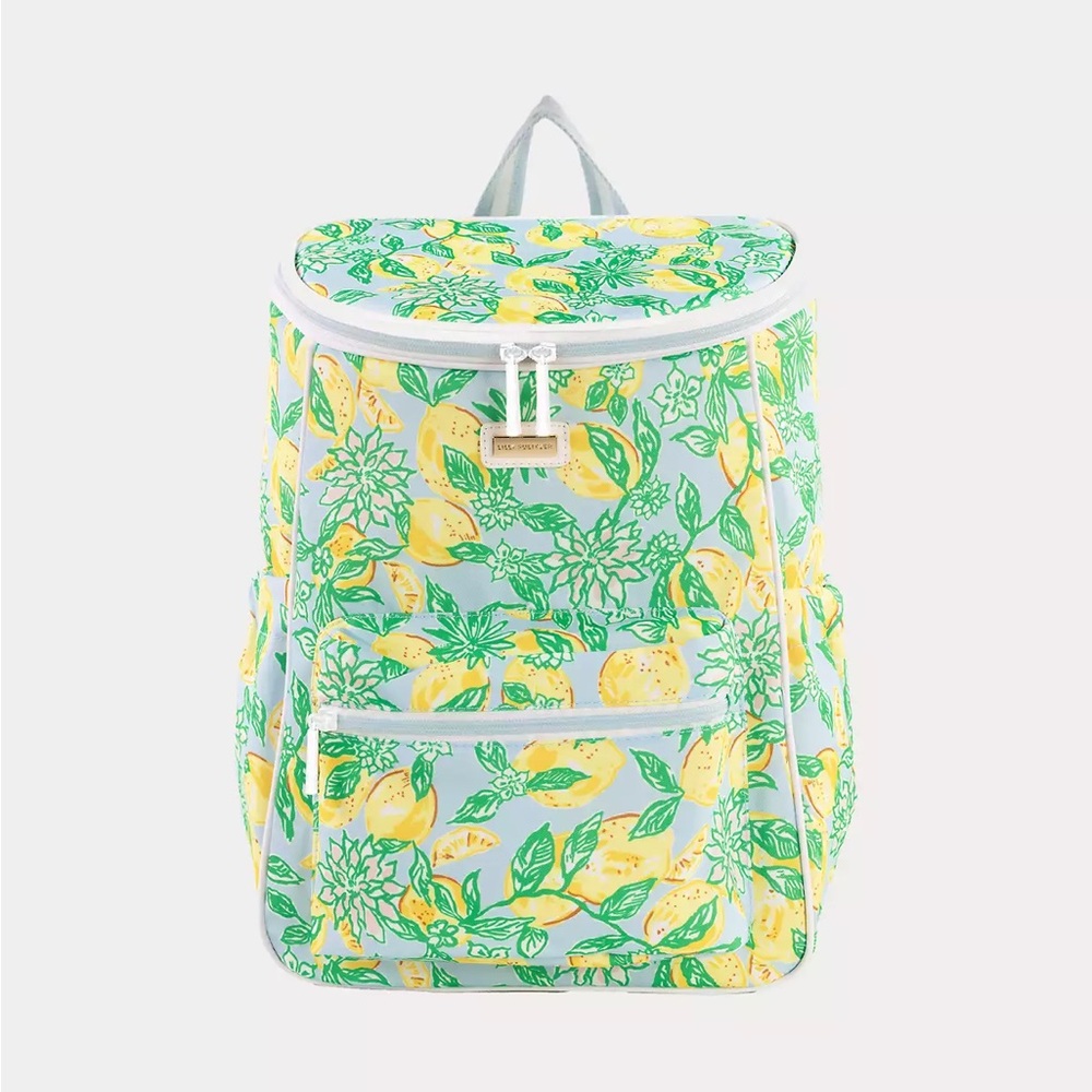 Lilly Pulitzer Insulated Cooler Carrier Bag Backpack - Bluette Make Lemonade